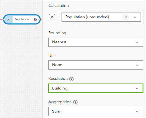 Population operator rounded to the building level