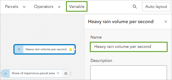 Heavy rain volume per second variable